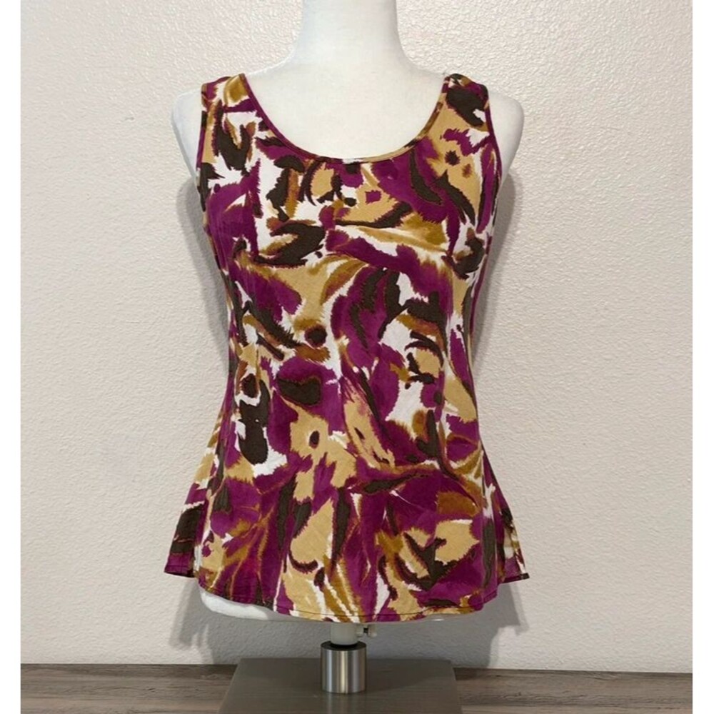 Kate Hill 100% linen sleeveless blouse size petite large